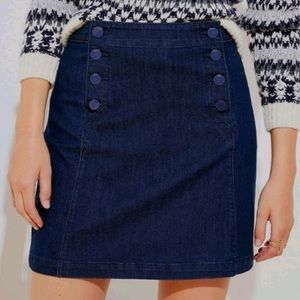 Loft Double Front Button Denim Sailor Skirt